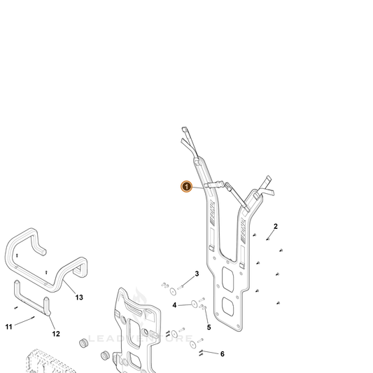 ECHO part YH750000020 — IPL diagram snippet (6x zoom, amber highlight)