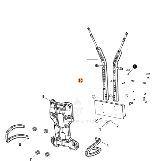 Echo part YH750000030 — IPL diagram snippet (6x zoom, amber highlight)