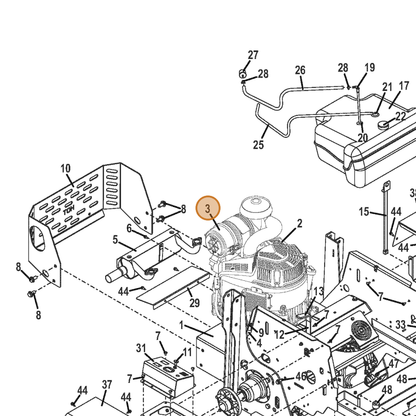 Grasshopper part 100203 — IPL diagram snippet (6x zoom, amber highlight)