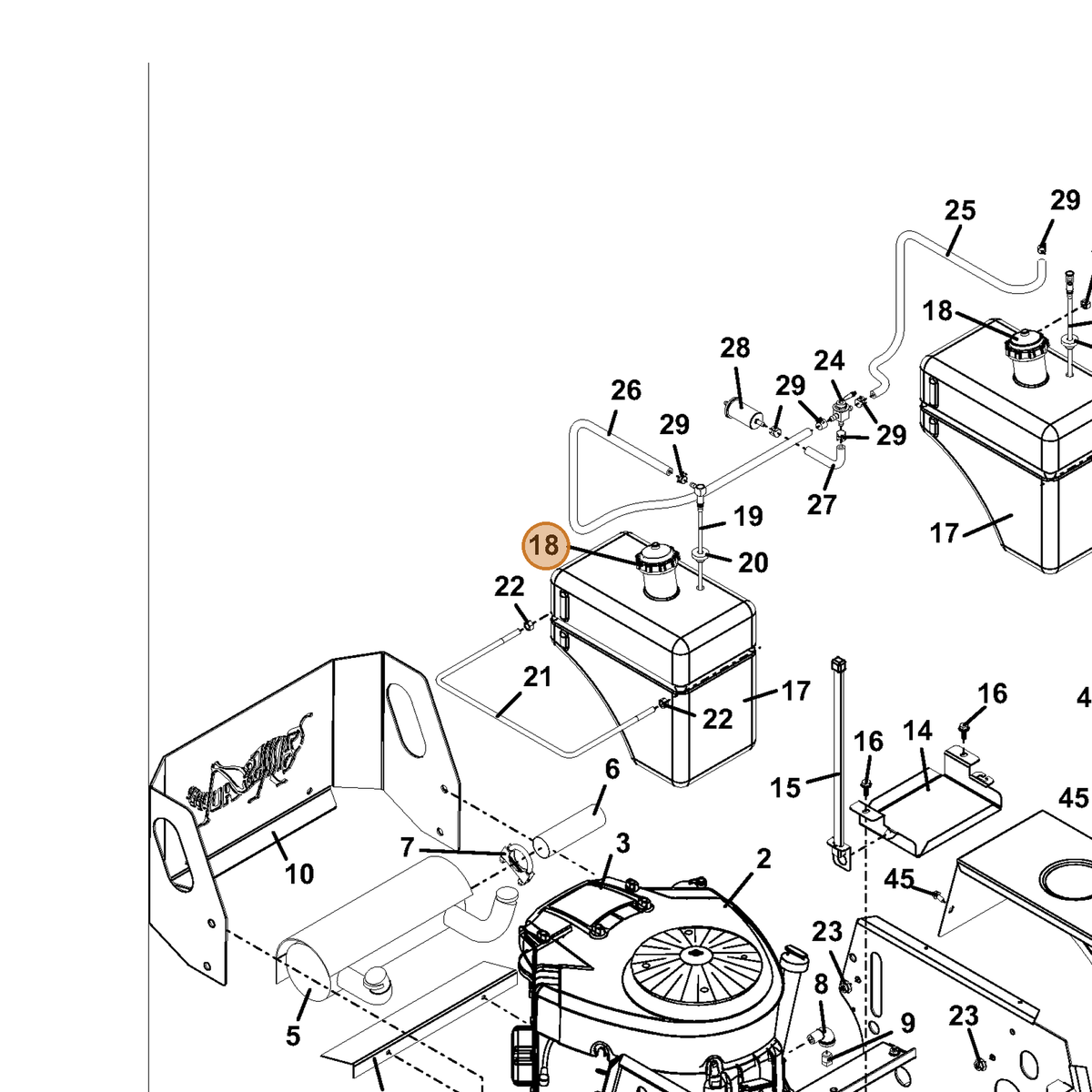 Grasshopper part 100210 — IPL diagram snippet (6x zoom, amber highlight)