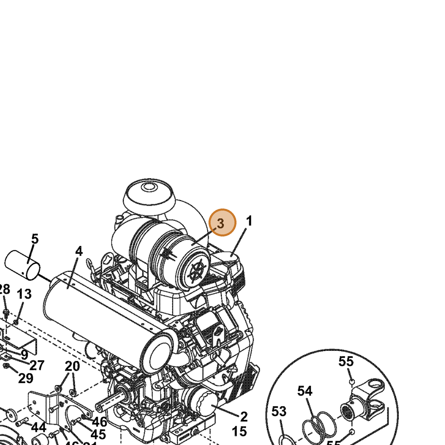 Grasshopper part 100219 — IPL diagram snippet (6x zoom, amber highlight)