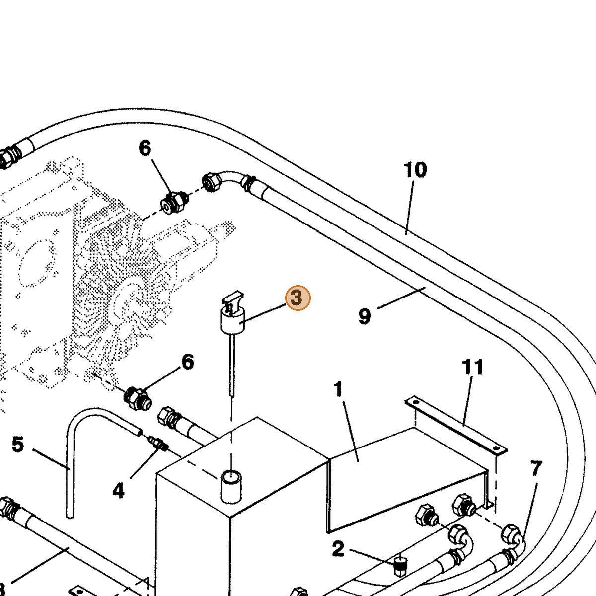Grasshopper part 100729 — IPL diagram snippet (6x zoom, amber highlight)