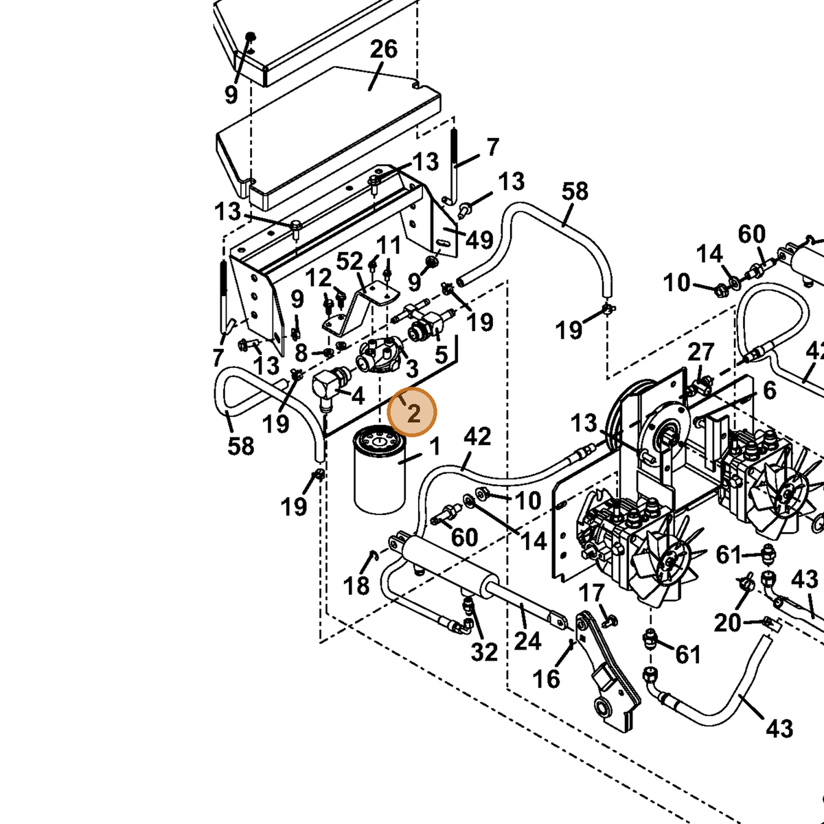 Grasshopper part 101022 — IPL diagram snippet (6x zoom, amber highlight)