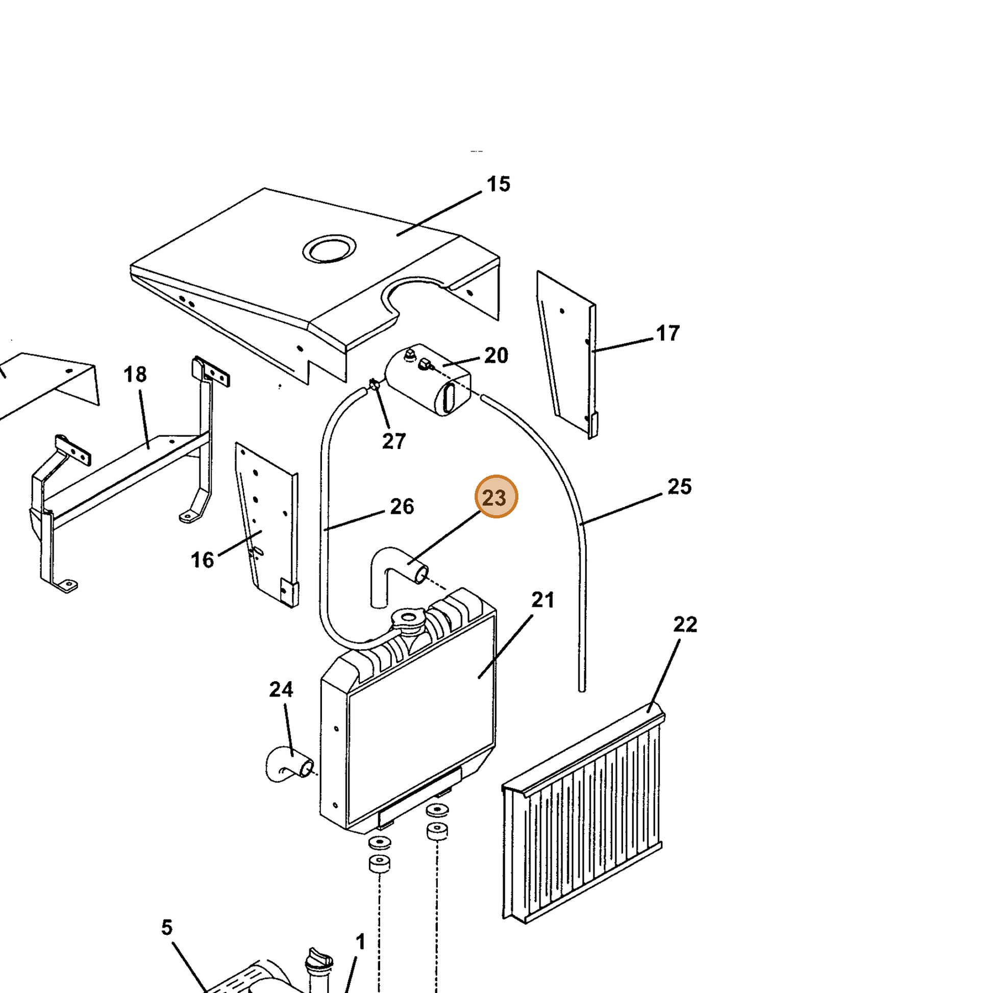 Grasshopper part 101052 — IPL diagram snippet (6x zoom, amber highlight)