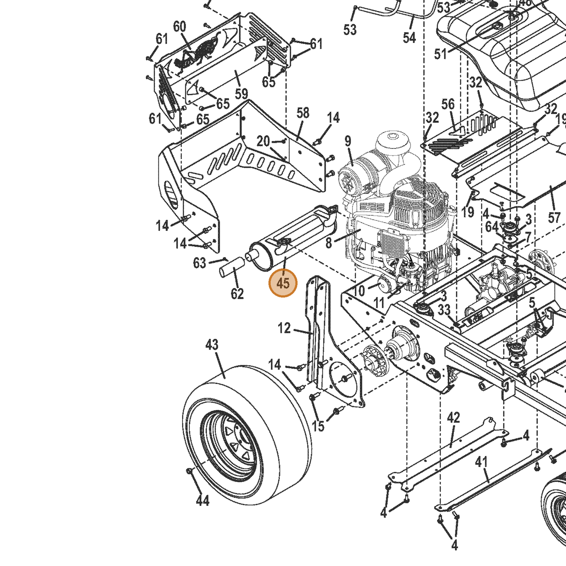 Grasshopper part 101203 — IPL diagram snippet (6x zoom, amber highlight)