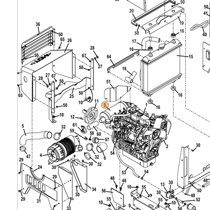 Grasshopper part 101236 — IPL diagram snippet (6x zoom, amber highlight)