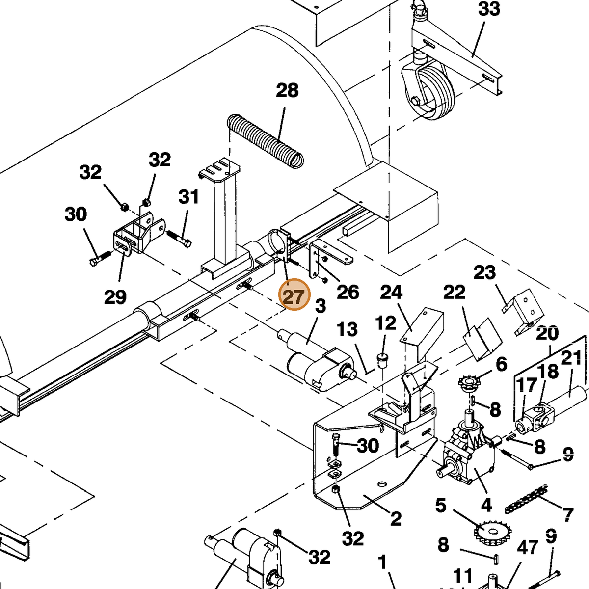 Grasshopper part 101382 — IPL diagram snippet (6x zoom, amber highlight)