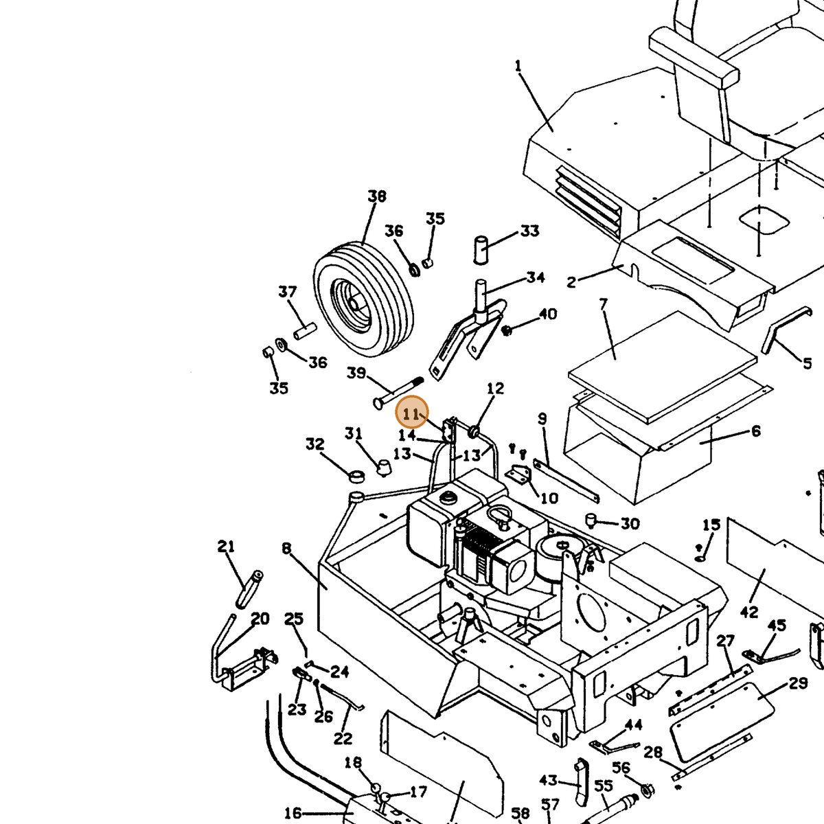 Grasshopper part 101505 — IPL diagram snippet (6x zoom, amber highlight)