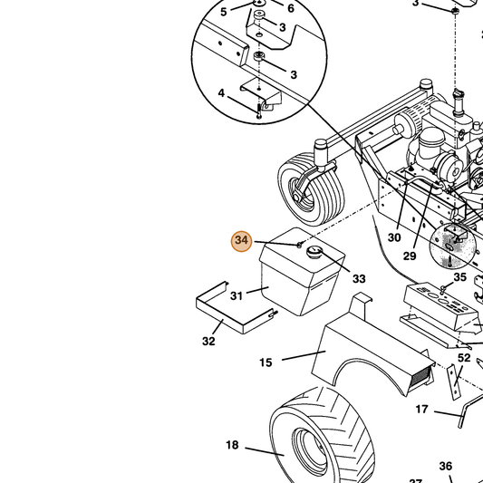 Grasshopper part 101818 — IPL diagram snippet (6x zoom, amber highlight)
