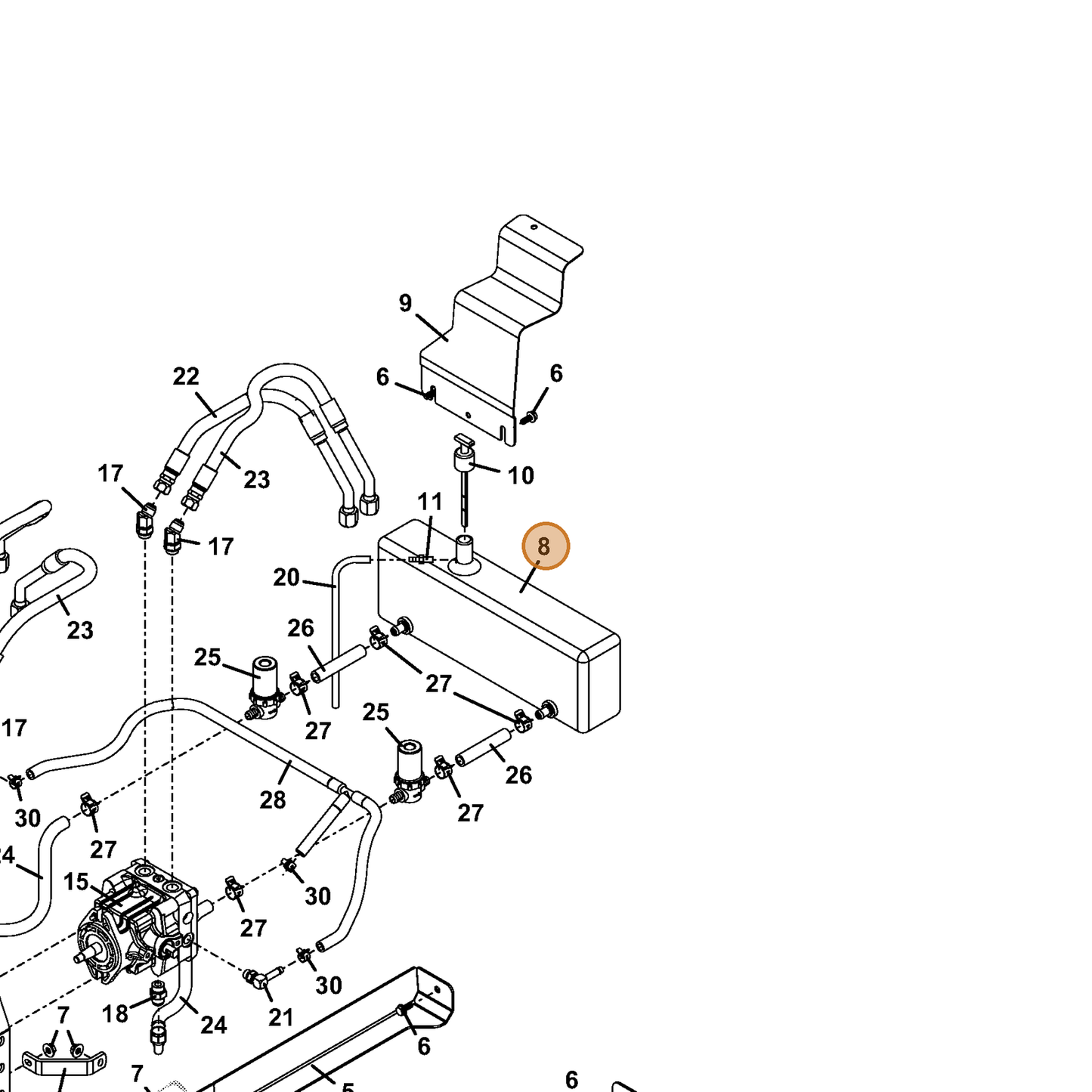 Grasshopper part 101880 — IPL diagram snippet (6x zoom, amber highlight)