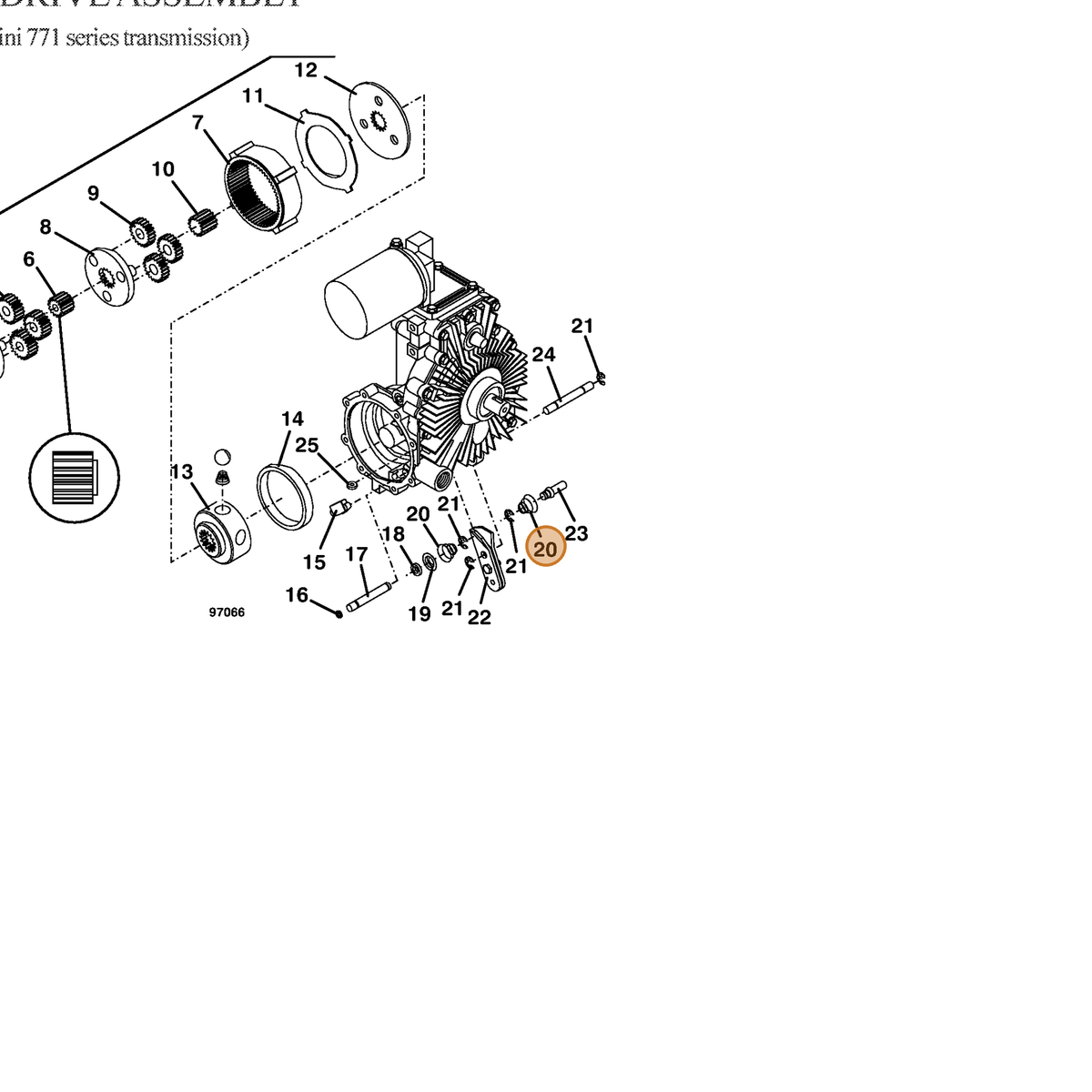 Grasshopper part 103692 — IPL diagram snippet (6x zoom, amber highlight)