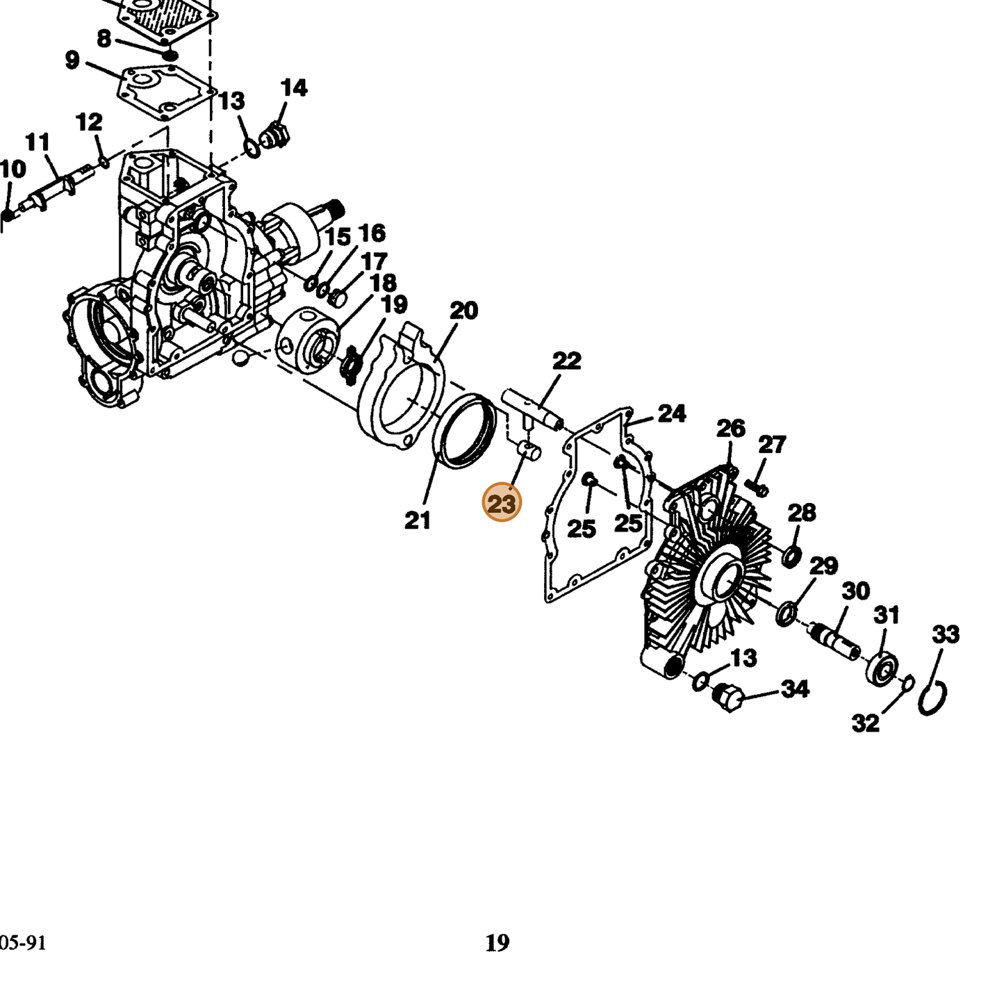 Grasshopper part 103720 — IPL diagram snippet (6x zoom, amber highlight)