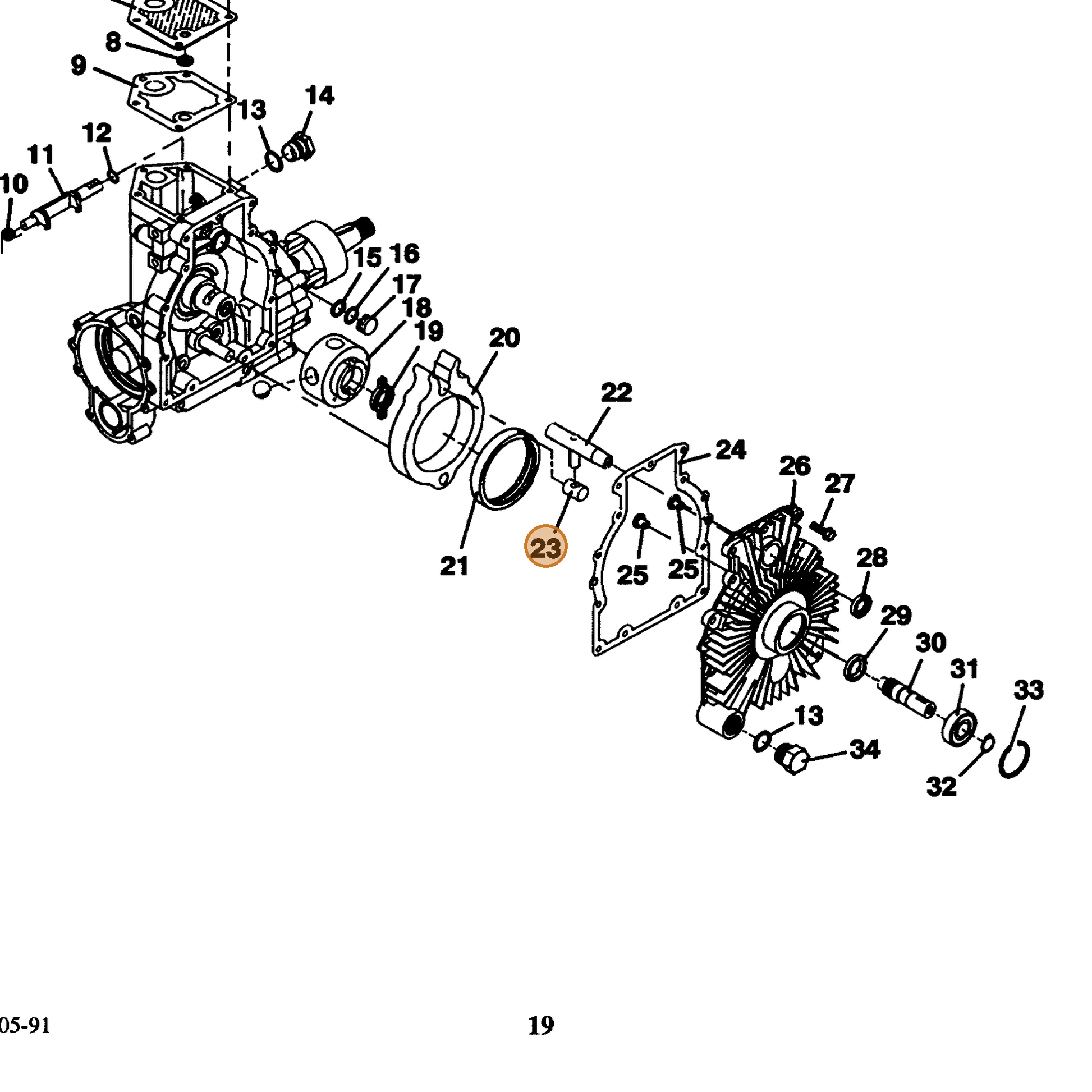 Grasshopper part 103720 — IPL diagram snippet (6x zoom, amber highlight)