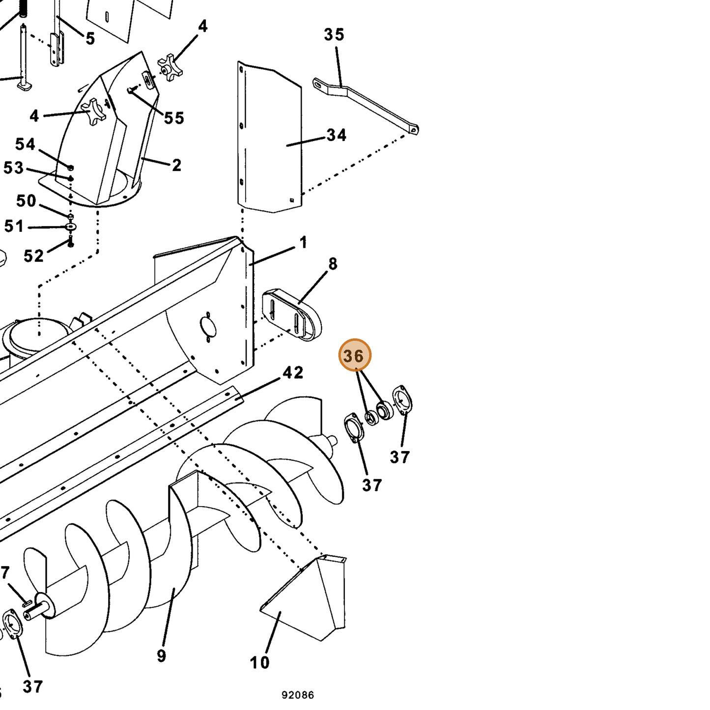 Grasshopper part 120083 — IPL diagram snippet (6x zoom, amber highlight)