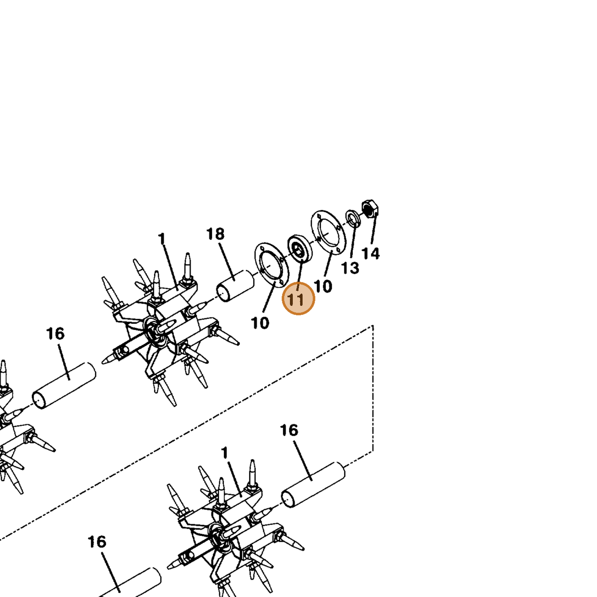 Grasshopper part 120090 — IPL diagram snippet (6x zoom, amber highlight)