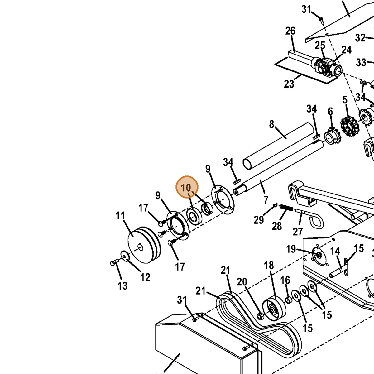 Grasshopper part 120102 — IPL diagram snippet (6x zoom, amber highlight)