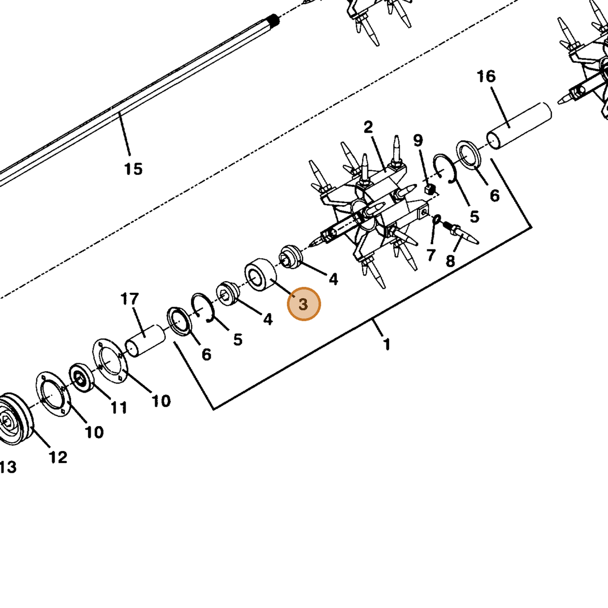 Grasshopper part 120325 — IPL diagram snippet (6x zoom, amber highlight)