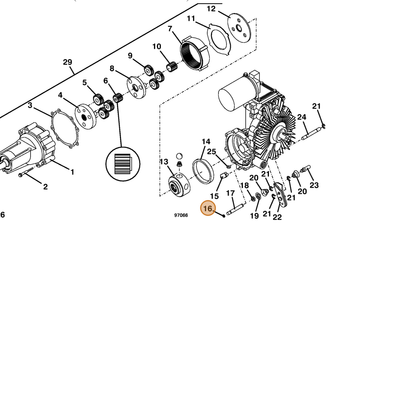 Grasshopper part 125160 — IPL diagram snippet (6x zoom, amber highlight)