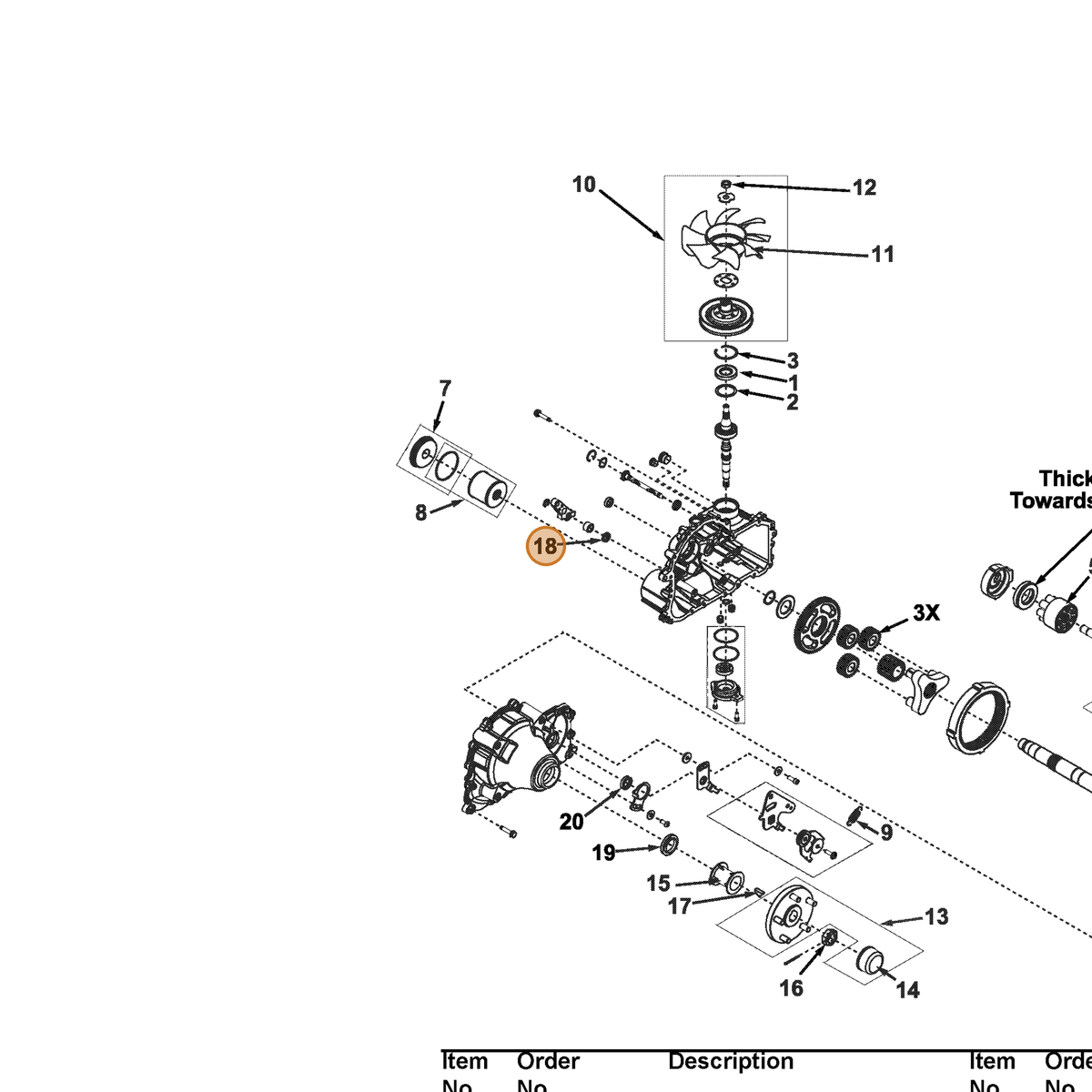 Grasshopper part 125173 — IPL diagram snippet (6x zoom, amber highlight)