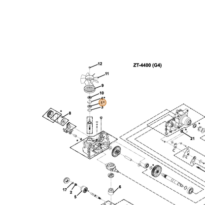 Grasshopper part 125363 — IPL diagram snippet (6x zoom, amber highlight)