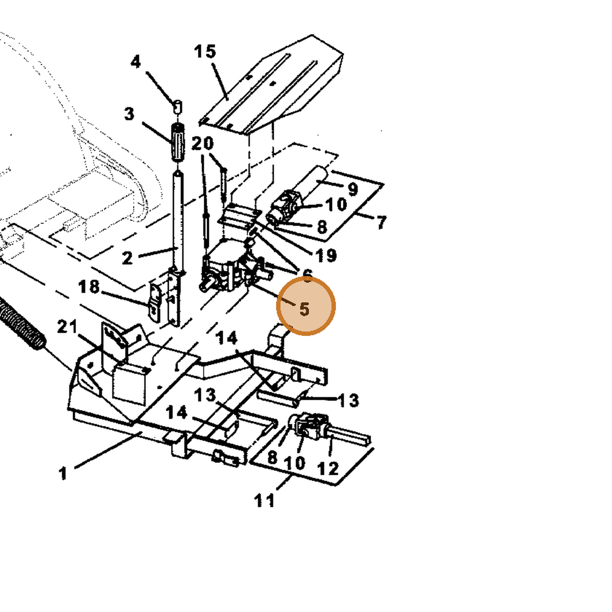 Grasshopper part 125367 — IPL diagram snippet (6x zoom, amber highlight)