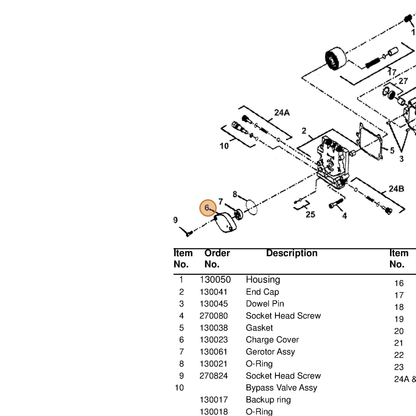 Grasshopper part 130023 — IPL diagram snippet (6x zoom, amber highlight)