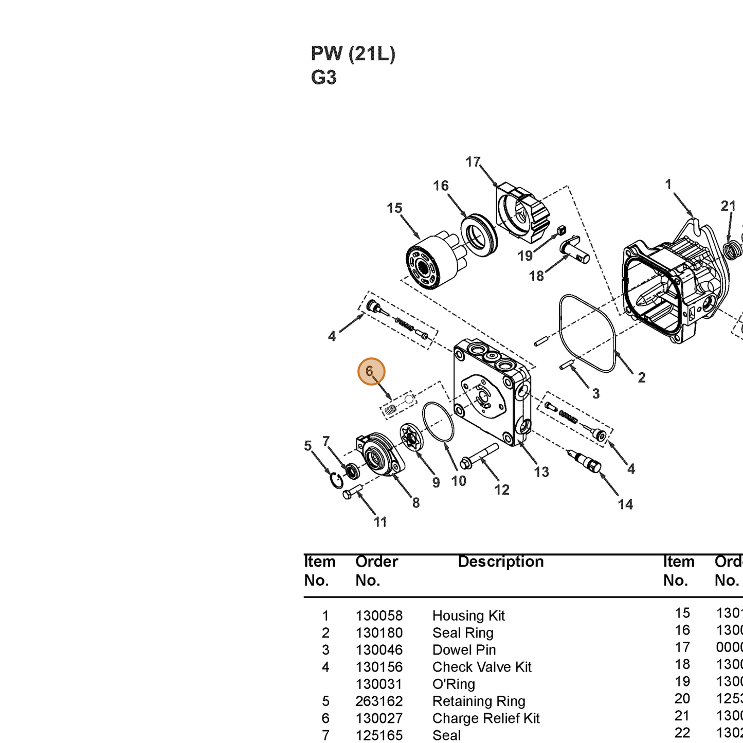 Grasshopper part 130027 — IPL diagram snippet (6x zoom, amber highlight)