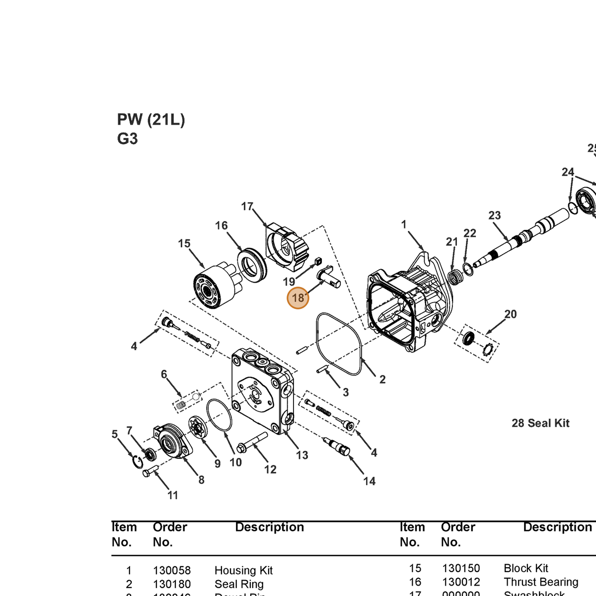 Grasshopper part 130035 — IPL diagram snippet (6x zoom, amber highlight)