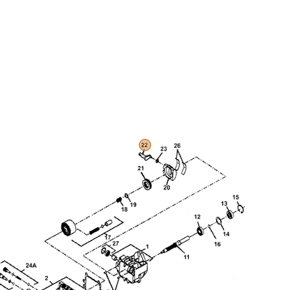 Grasshopper part 130036 — IPL diagram snippet (6x zoom, amber highlight)