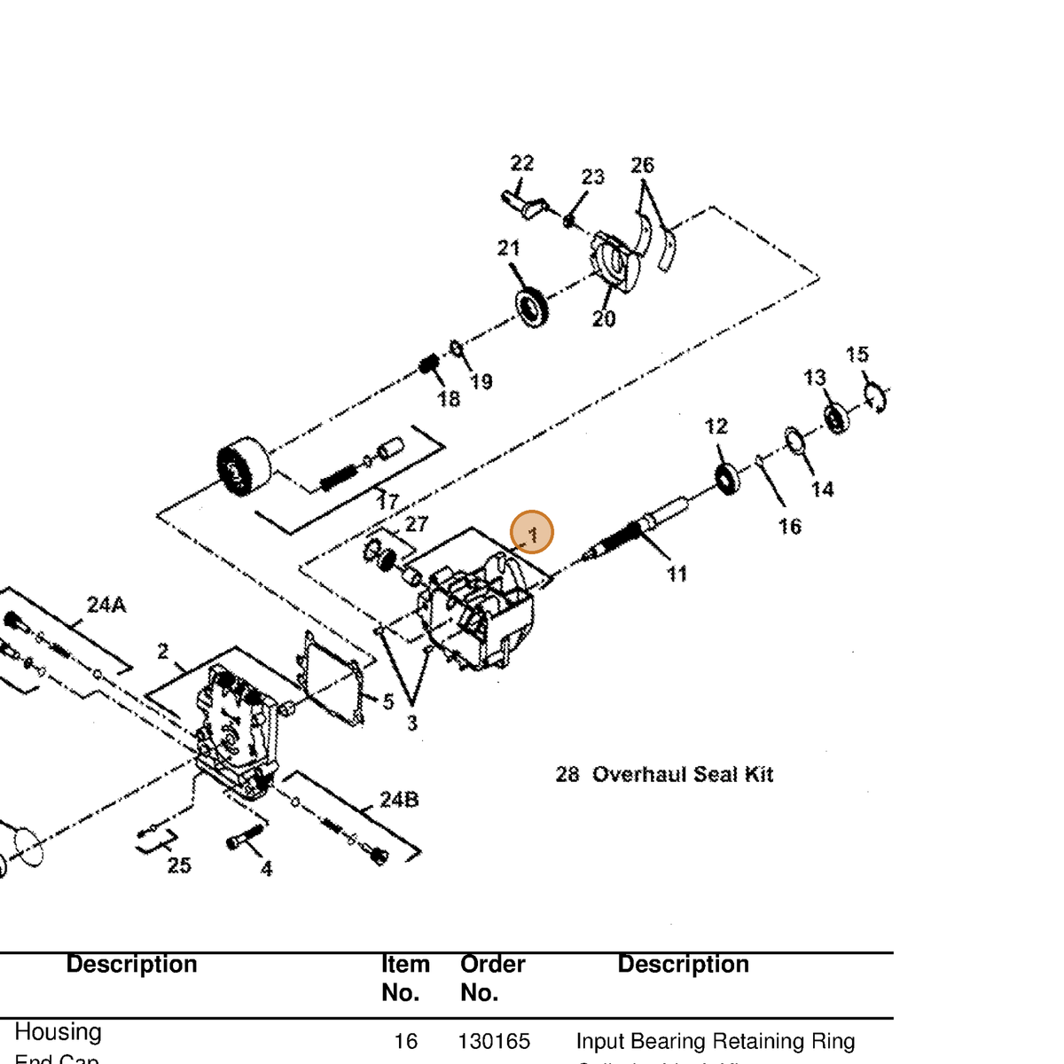 Grasshopper part 130050 — IPL diagram snippet (6x zoom, amber highlight)