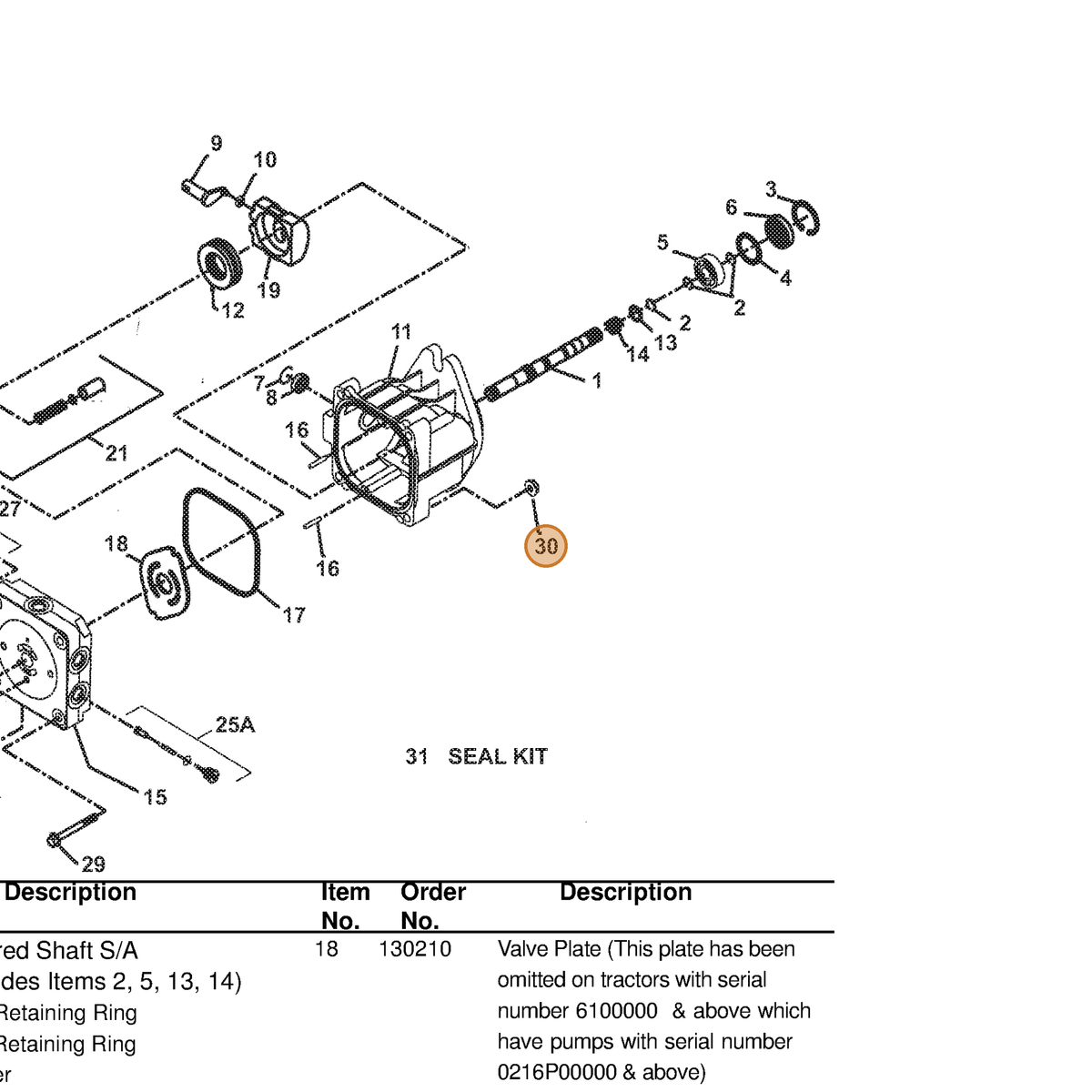 Grasshopper part 130075 — IPL diagram snippet (6x zoom, amber highlight)