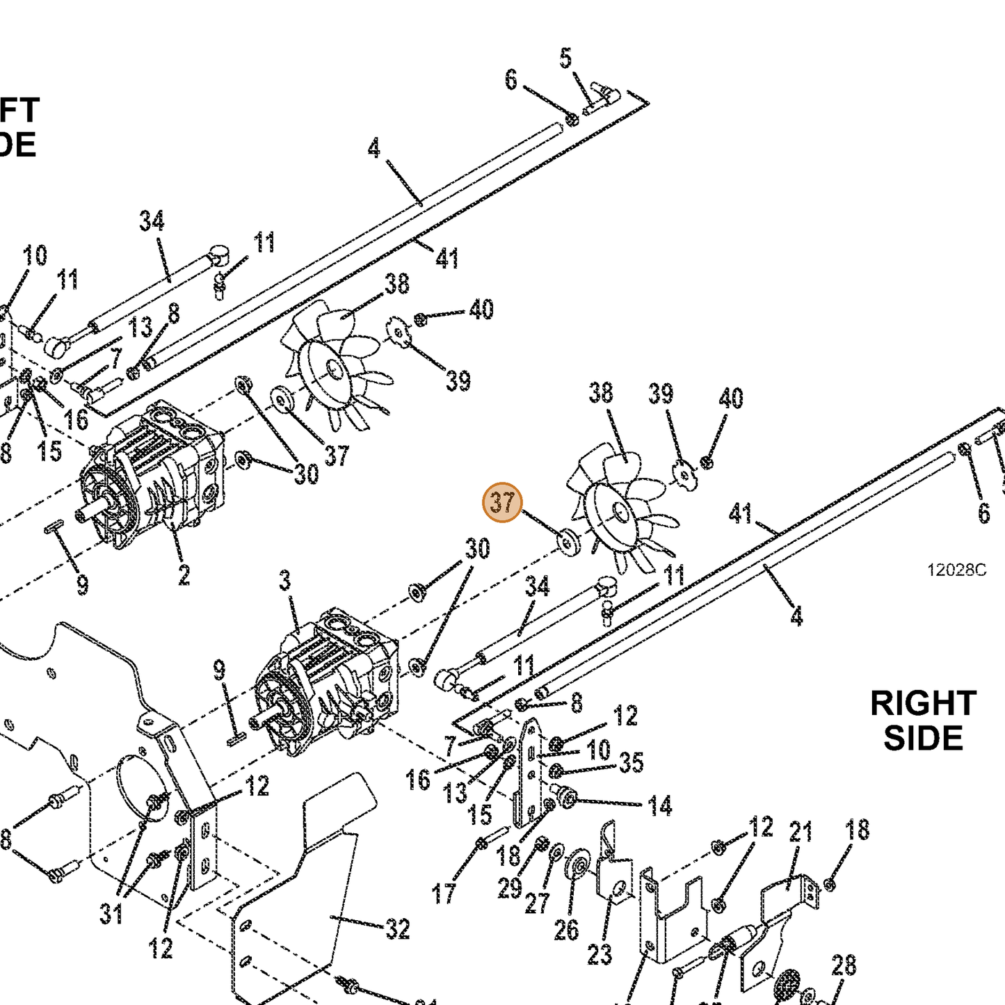 Grasshopper part 130130 — IPL diagram snippet (6x zoom, amber highlight)