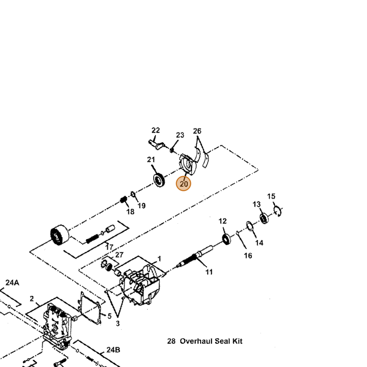 Grasshopper part 130182 — IPL diagram snippet (6x zoom, amber highlight)