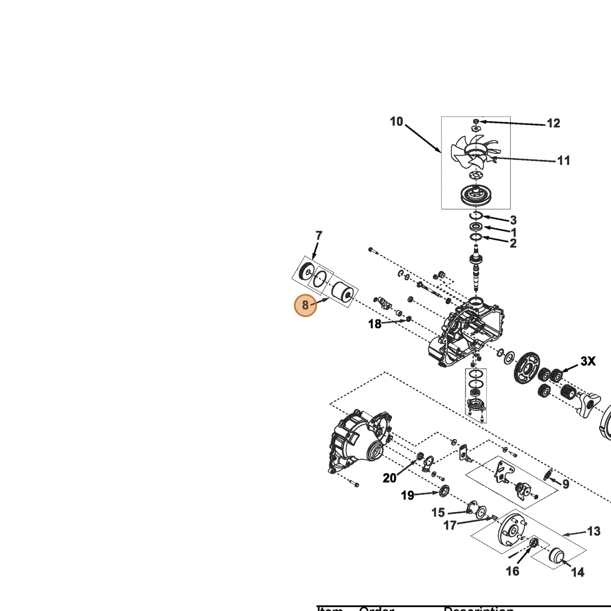 Grasshopper part 130206 — IPL diagram snippet (6x zoom, amber highlight)