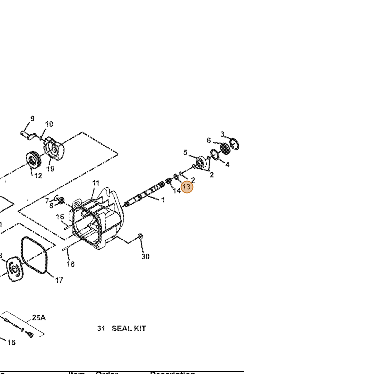 Grasshopper part 130220 — IPL diagram snippet (6x zoom, amber highlight)