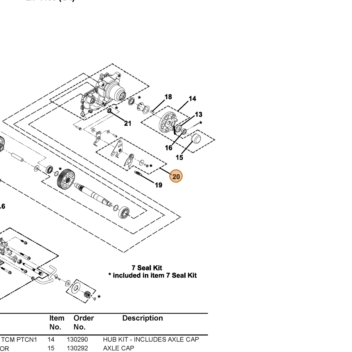 Grasshopper part 130223 — IPL diagram snippet (6x zoom, amber highlight)