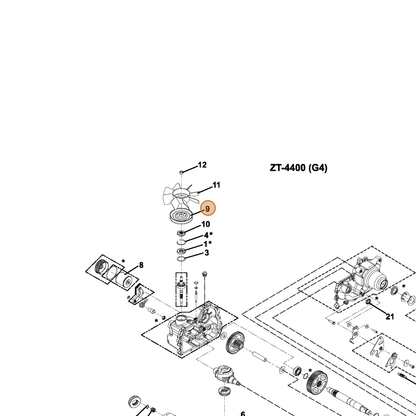 Grasshopper part 130230 — IPL diagram snippet (6x zoom, amber highlight)