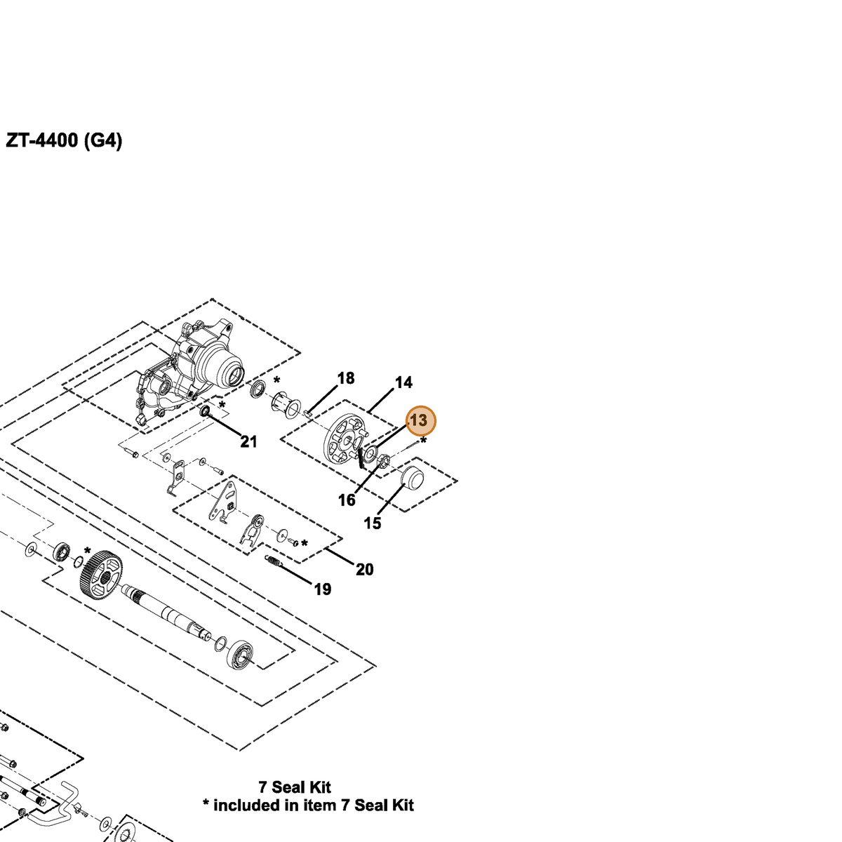 Grasshopper part 130288 — IPL diagram snippet (6x zoom, amber highlight)