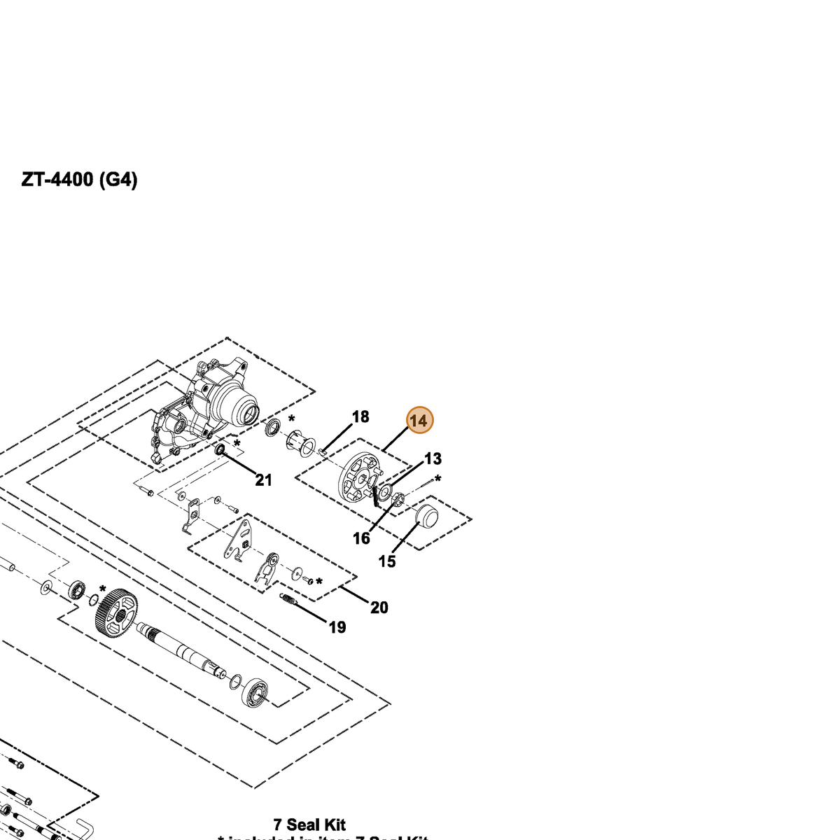 Grasshopper part 130290 — IPL diagram snippet (6x zoom, amber highlight)