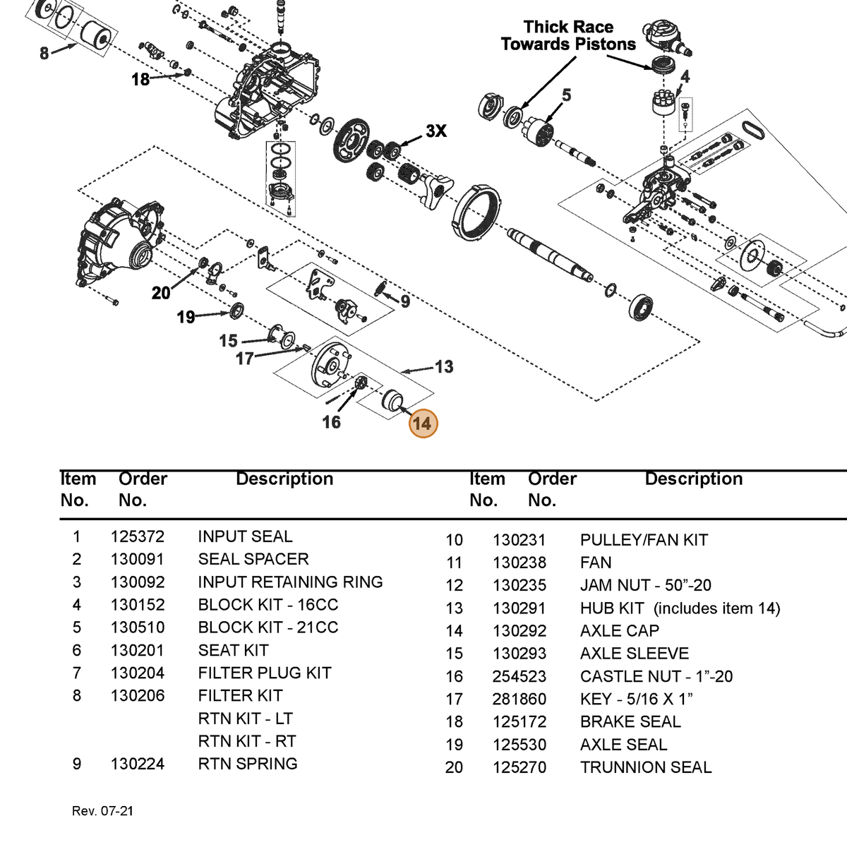 Grasshopper part 130292 — IPL diagram snippet (6x zoom, amber highlight)