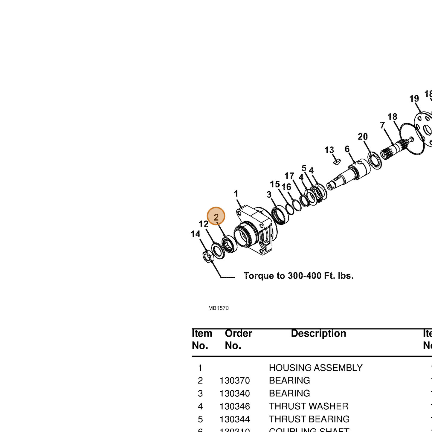 Grasshopper part 130370 — IPL diagram snippet (6x zoom, amber highlight)