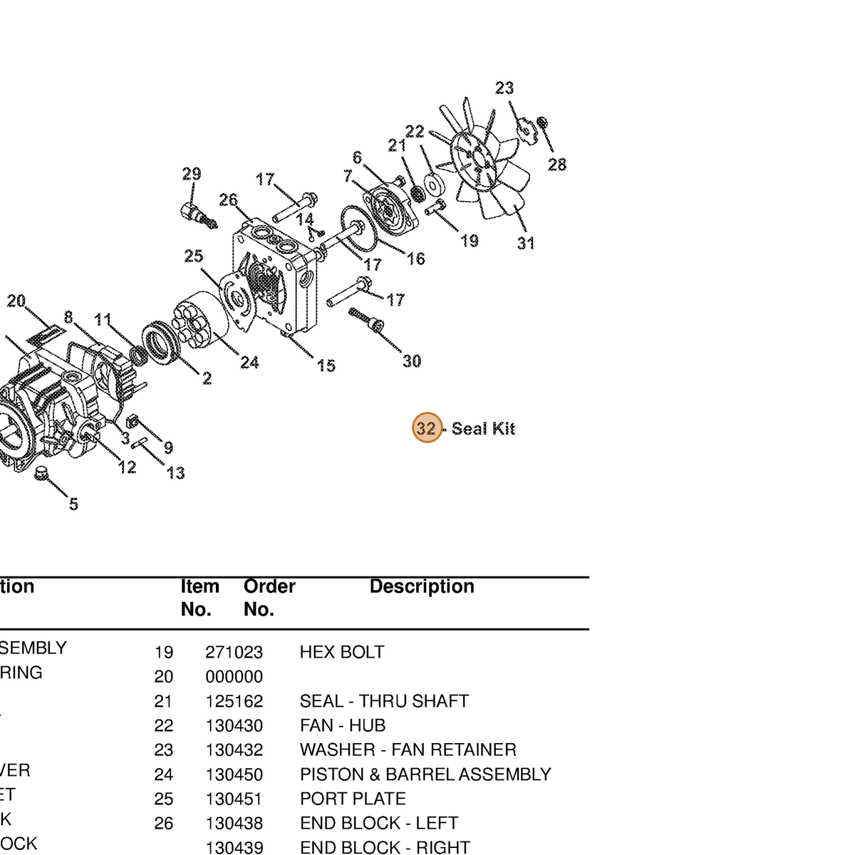 Grasshopper part 130400 — IPL diagram snippet (6x zoom, amber highlight)