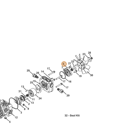 Grasshopper part 130410 — IPL diagram snippet (6x zoom, amber highlight)