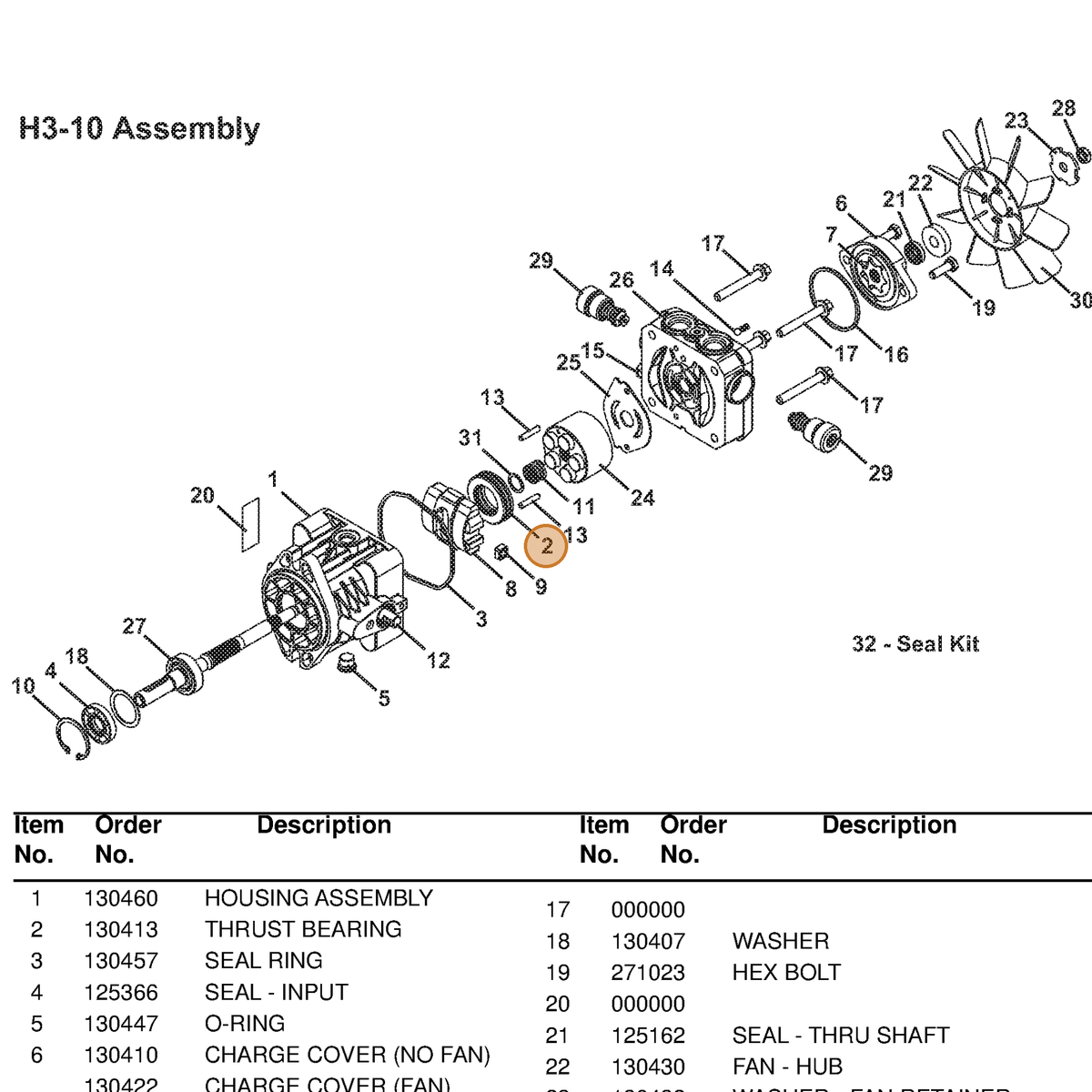 Grasshopper part 130413 — IPL diagram snippet (6x zoom, amber highlight)
