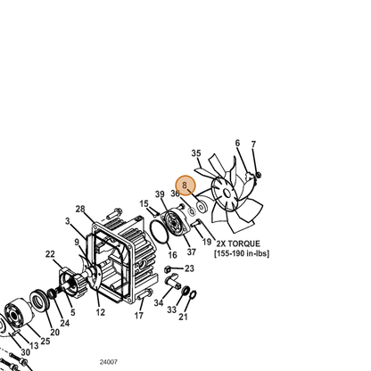 Grasshopper part 130433 — IPL diagram snippet (6x zoom, amber highlight)