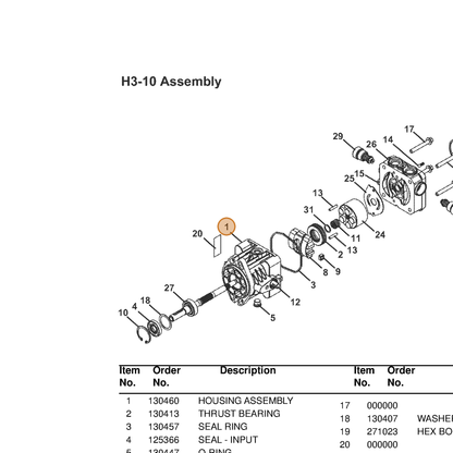Grasshopper part 130460 — IPL diagram snippet (6x zoom, amber highlight)