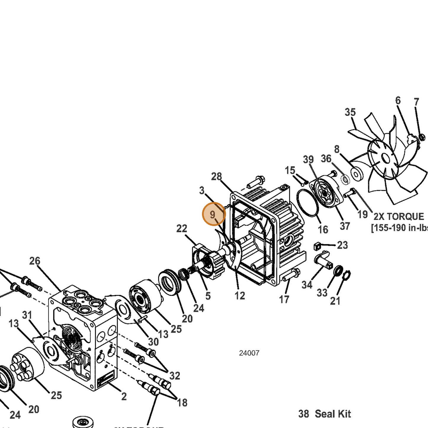 Grasshopper part 130508 — IPL diagram snippet (6x zoom, amber highlight)