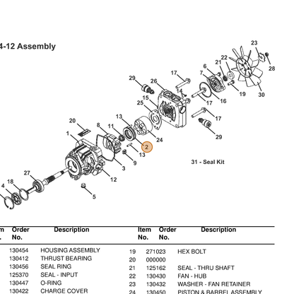 Grasshopper part 130512 — IPL diagram snippet (6x zoom, amber highlight)