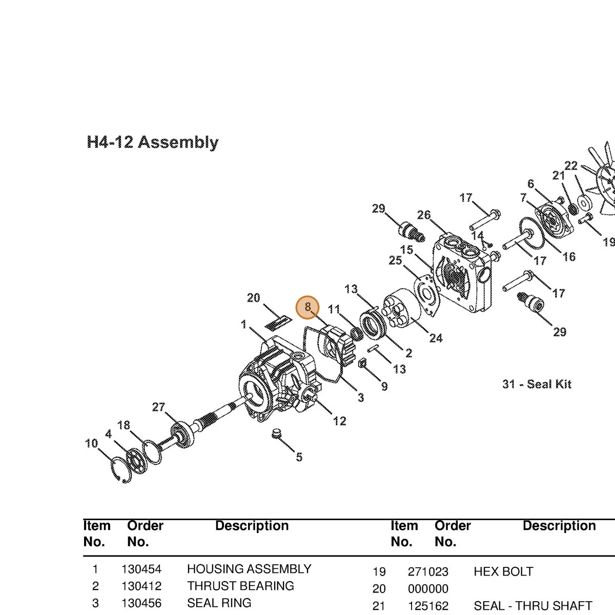 Grasshopper part 130514 — IPL diagram snippet (6x zoom, amber highlight)