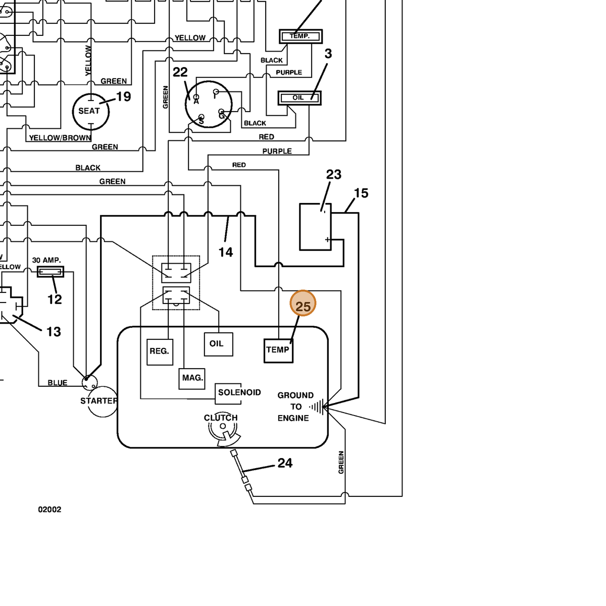 Grasshopper part 141218 — IPL diagram snippet (6x zoom, amber highlight)